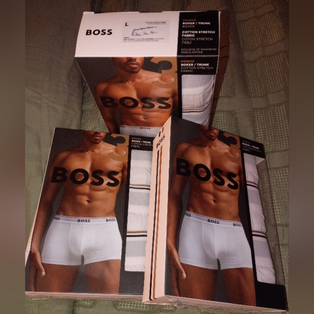 Boss Men's White Boxer Briefs